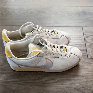 Nike White Sneakers with Yellow and Iridescent Accents